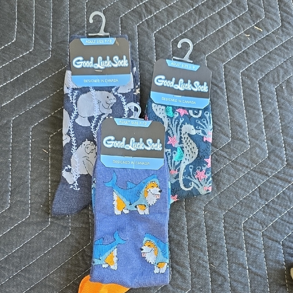 Men's Fun Patterned Socks - Blue and Orange